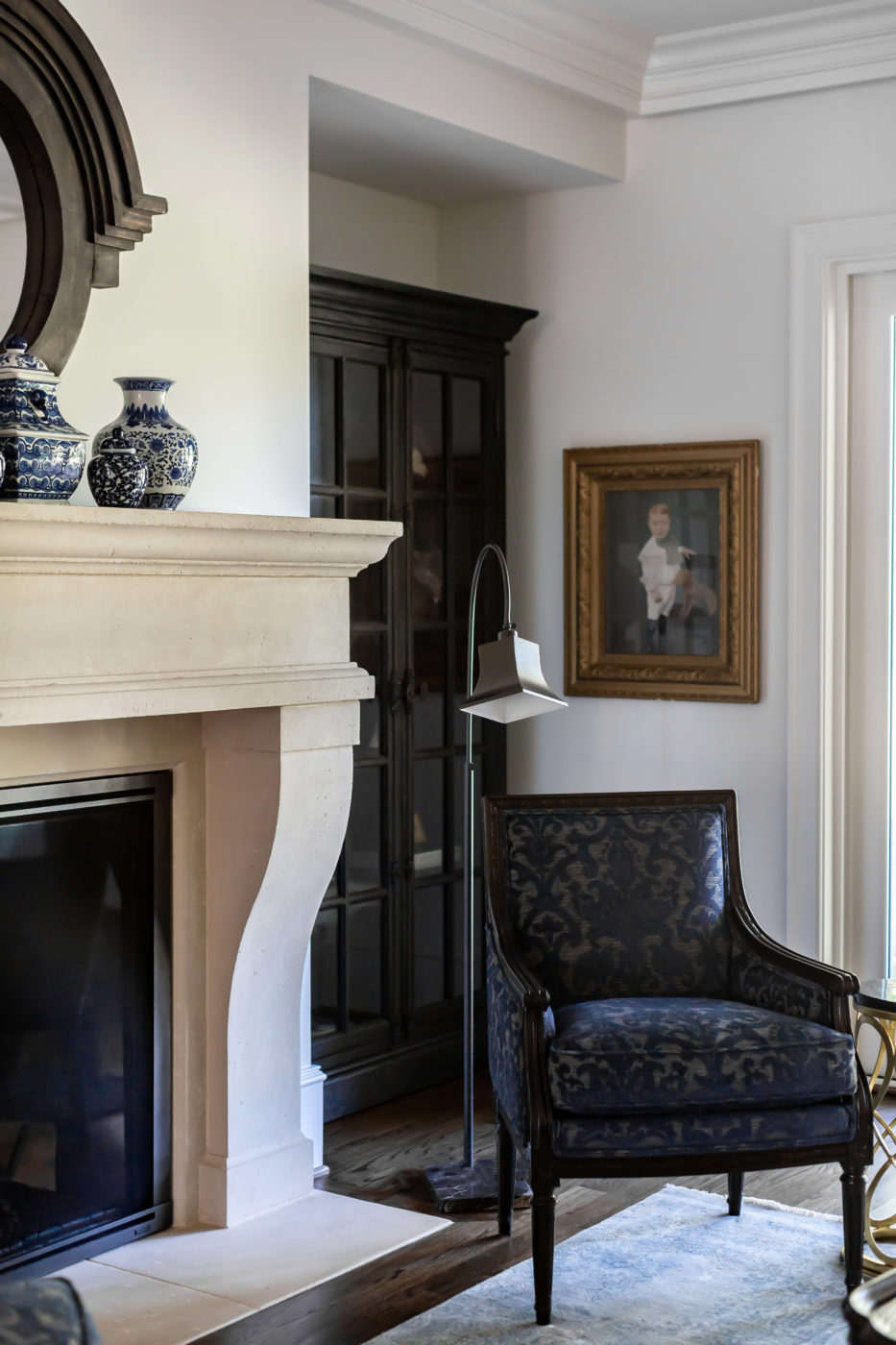 A new black cabinet in a custom luxury home inside the beltline of Raleigh, NC