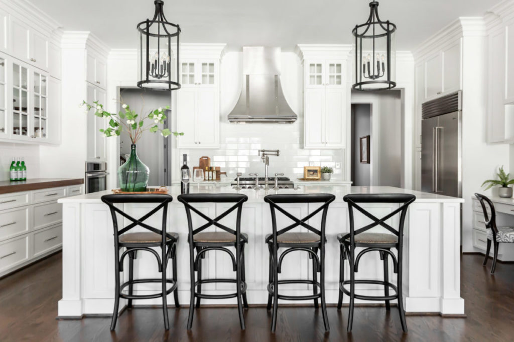 Full view of kitchen in a custom luxury home