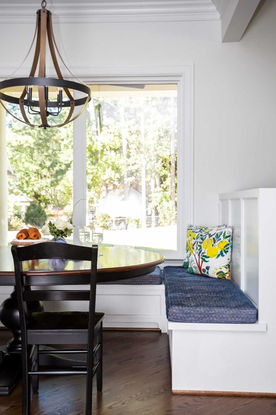 A new breakfast nook in a custom luxury home inside the beltline of Raleigh, NC