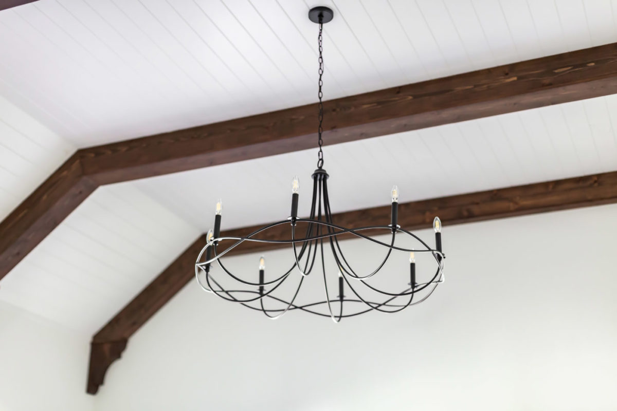 New chandelier in a custom luxury home inside the beltline of Raleigh, NC