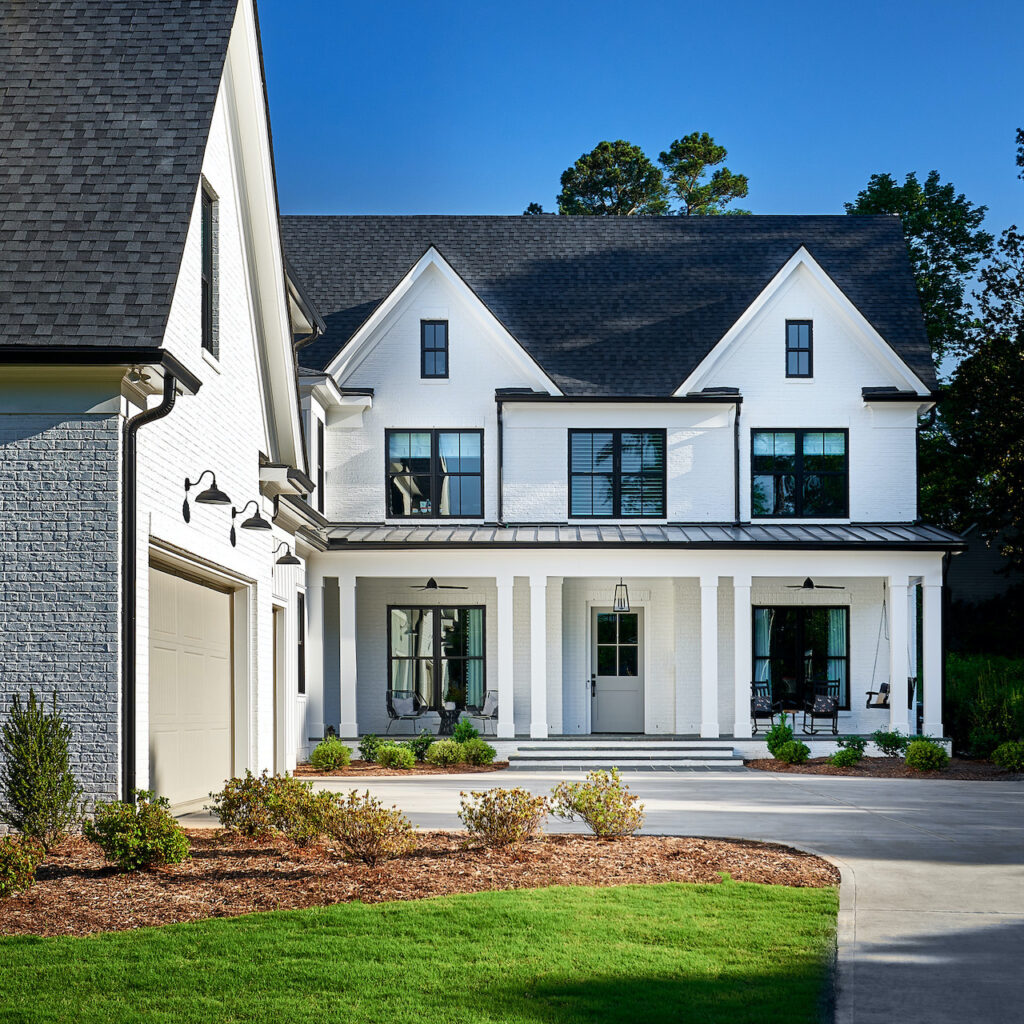 Rufty Homes custom white brick home