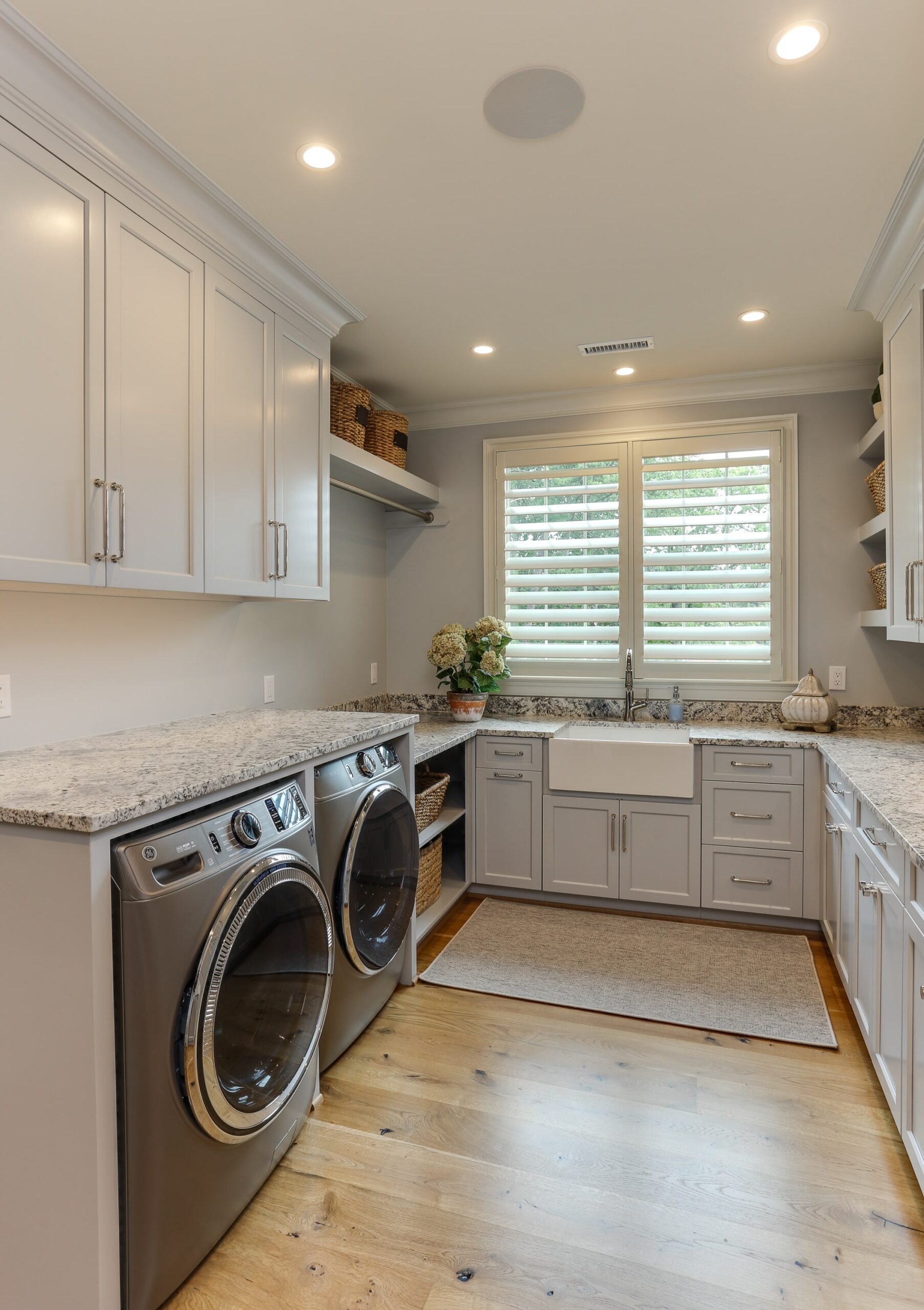 laundry room with cabinets for organization