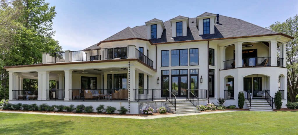Custom home in Cary, NC with multi-level deck and balcony