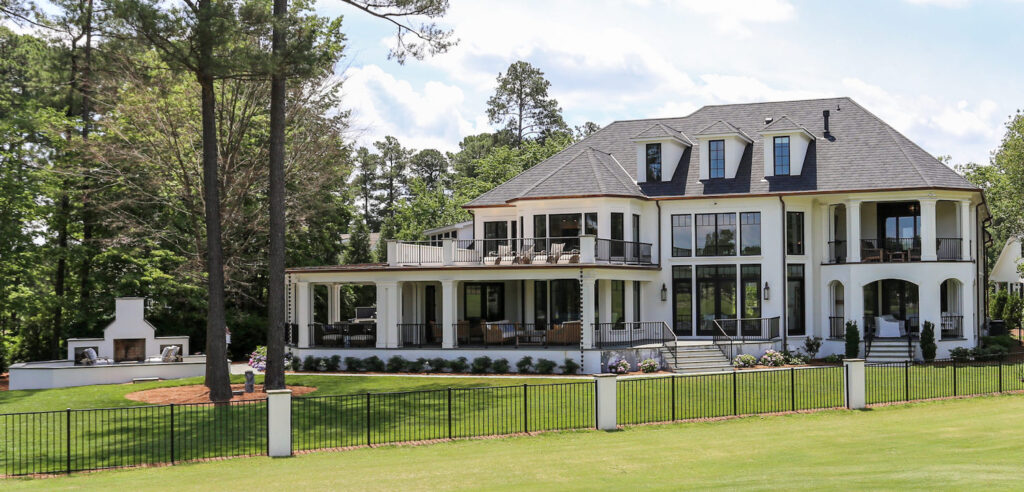 Luxury home built in Morrisville, NC patio and second floor deck area