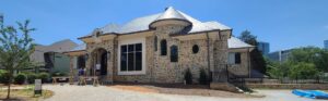Custom built concrete house.